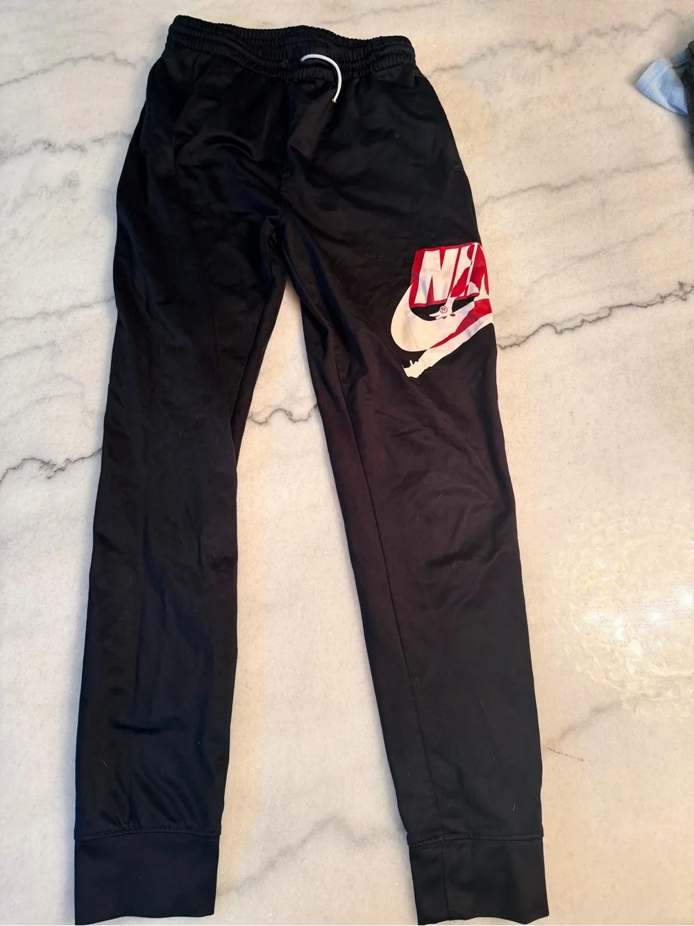 Nike Kids Black Jogger Sweatpants with Red/White Logo